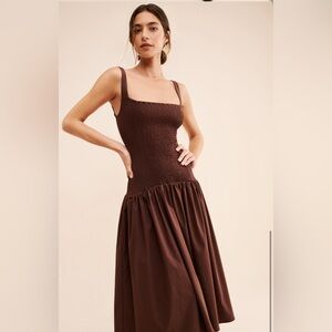 WeWoreWhat Chocolate Brown Midi Dress